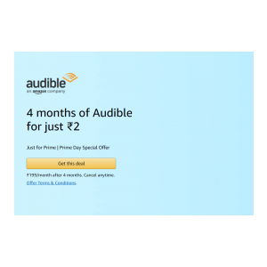 Prime Members : 4 Months of Audible @2 & 2 months of Audible for Non- Prime members